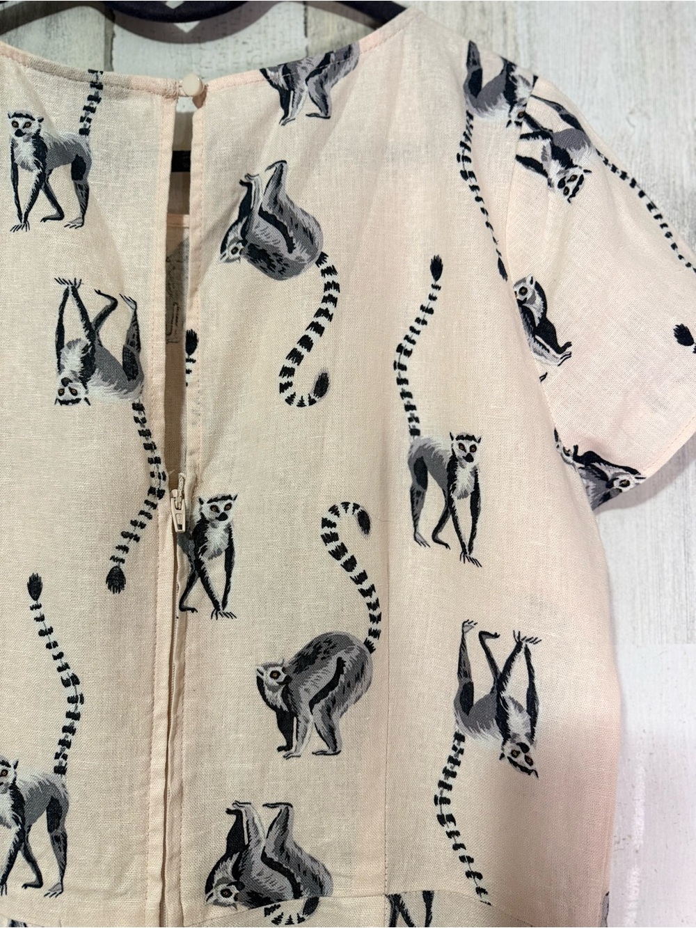 ModCloth Lemur Print Linen Blend Wide Leg Jumpsuit M - Picture 7 of 8